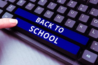 Conceptual caption Back To School, Business showcase New Teachers Friends Books Uniforms Promotion Tuition Fee