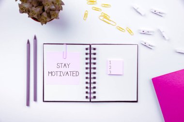 Conceptual display Stay Motivated, Business showcase Reward yourself every time you reach a goal with knowledge