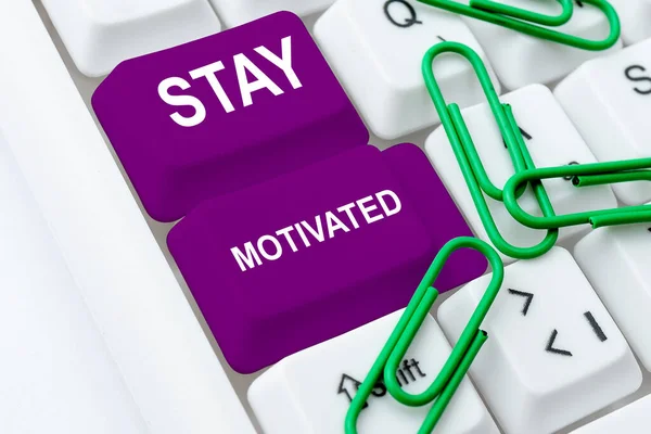 Writing Displaying Text Stay Motivated Business Approach Reward Yourself Every — Stock Photo, Image