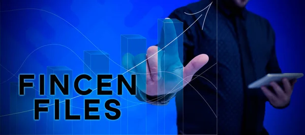 Text Caption Presenting Fincen Files Business Overview Transakce Finančními Aktivy — Stock fotografie
