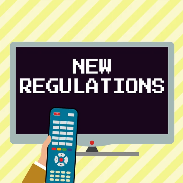 Conceptual Display New Regulations Concept Meaning Regulation Controlling Activity Usually — Zdjęcie stockowe