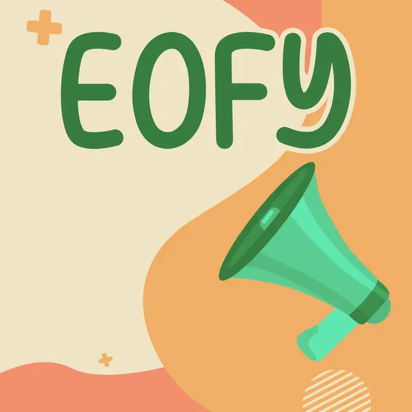 Handschrift Eofy Business Showcase Een Mega Verkoop Gehouden Een Einde — Stockfoto
