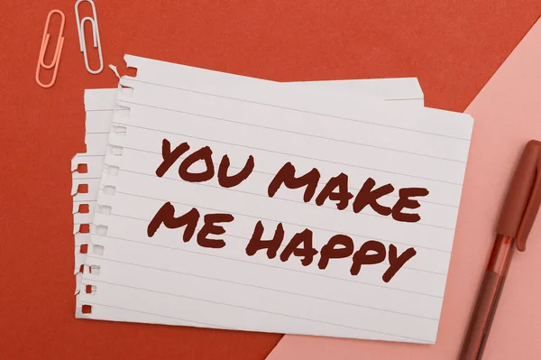 Εννοιολογική Απεικόνιση Κάνεις Ευτυχισμένο Λέξη Γραμμένο Κάτι Κάποιον Που Δίνει — Φωτογραφία Αρχείου