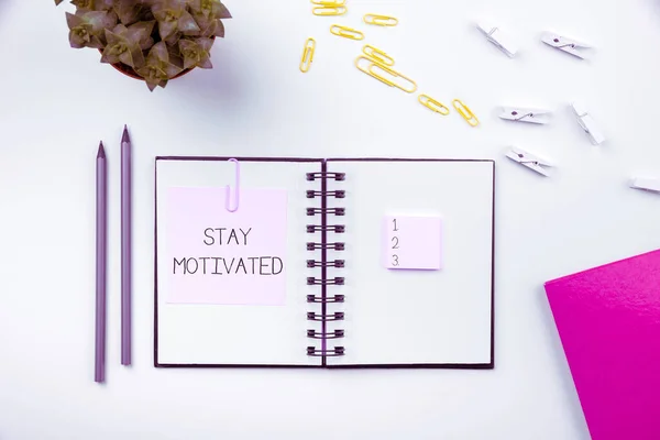 Conceptual Display Stay Motivated Business Showcase Reward Yourself Every Time — Stock Photo, Image