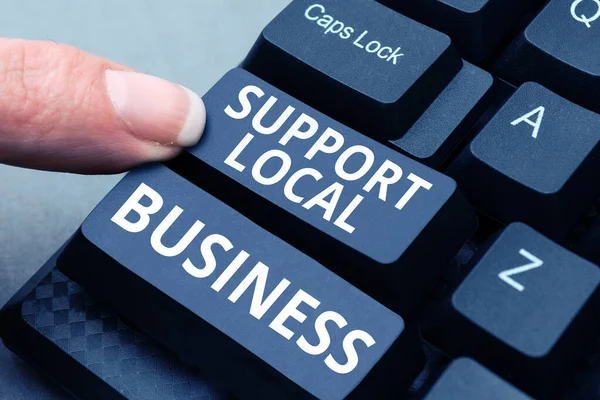 Legenda Texto Apresentando Support Local Business Business Concept Increase Investment — Fotografia de Stock