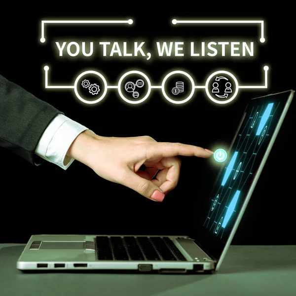 Inspiration Showing Sign You Talk Listen Conceptual Photo Two Way — Stock Photo, Image