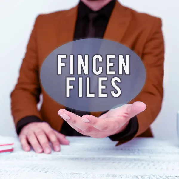 Conceptual Display Fincen Files Business Concept Transactions Financial Assets Liabilities — Stock Fotó