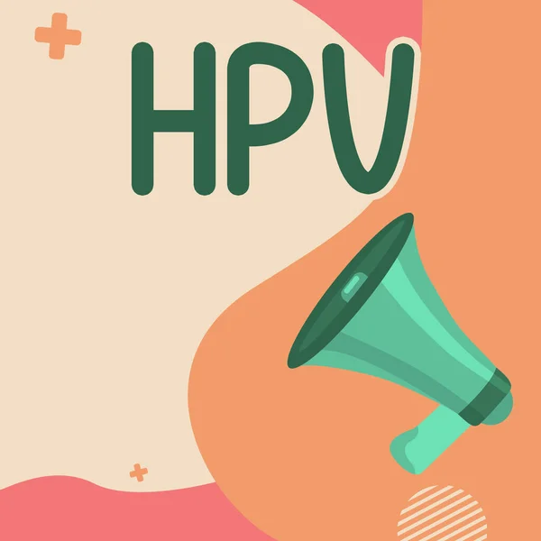 Text Caption Presenting Hpv Business Overview Group Viruses Affect Your — Stockfoto