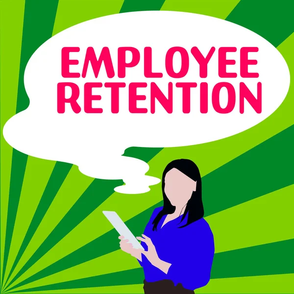 Text Sign Showing Employee Retention Business Showcase Internal Recruitment Method — Fotografia de Stock