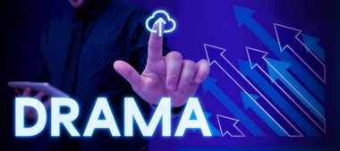 İlham verici dramayı, interneti gösteren metin Bir durum, durum kavramı veya kuvvetlerin ilginç veya yoğun çatışmasını içeren olaylar dizisi