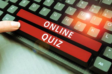 El yazısı işareti Online Quiz, İş yaklaşım oyunu veya internette yayınlanan bir zihin sporu