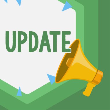 Güncelleme sunan metin başlığı, kavram güncel anlamına gelir Daha modern ya da güncellenmiş bir sürüm yap