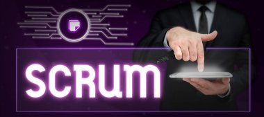 Inspiration showing sign Scrum, Business idea handwriting as distinct from print written characters of play