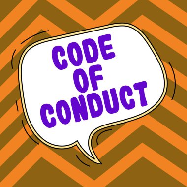 Metin işareti, davranış kurallarını, iş ahlakı kurallarını, etik prensipleri, saygıyı gösteriyor.