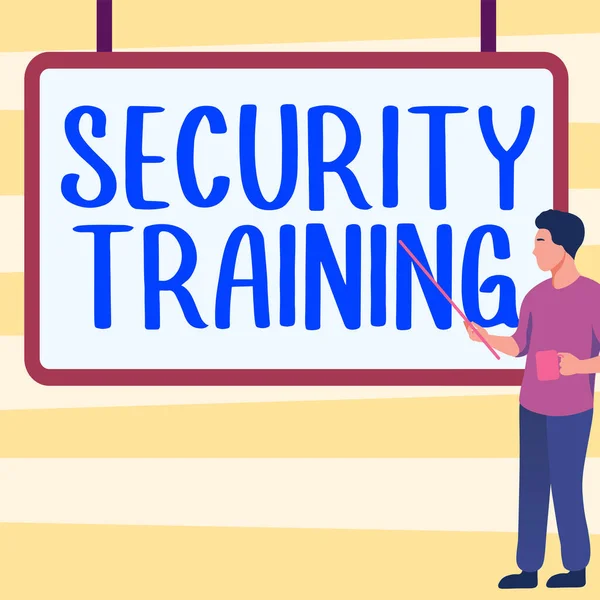 Text showing inspiration Security Training, Business approach providing security awareness training for end users
