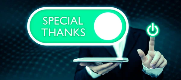 Text Sign Showing Special Thanks Business Showcase Expression Appreciation Gratitude — Stock Photo, Image