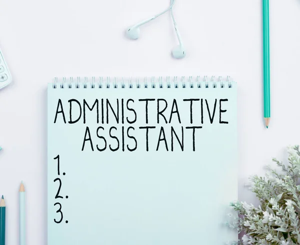 Inspiration Showing Sign Administrative Assistant Business Showcase Administration Support Specialist — Foto de Stock