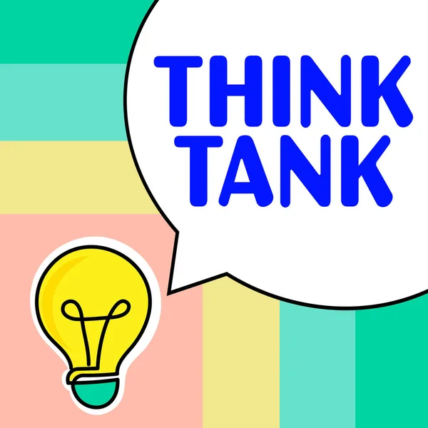 Text caption presenting Think Tank, Concept meaning Thinking of Innovative Valuable Solutions Successful Ideas
