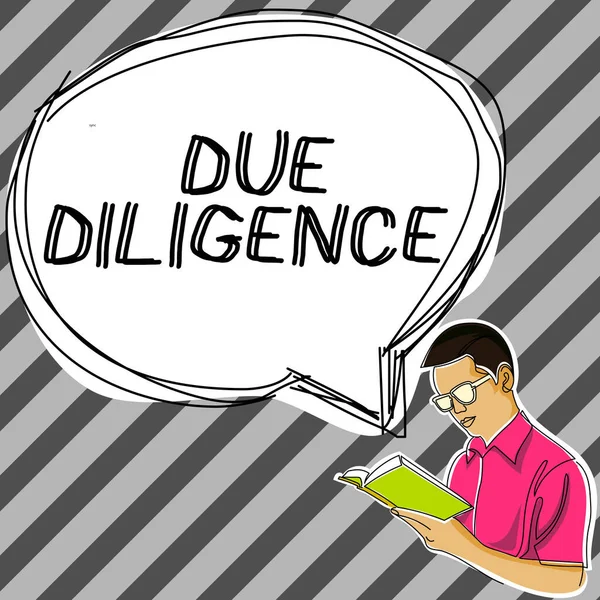 Текстовый Знак Показывающий Due Diligence Обзор Бизнеса Избежать Нанесения Ущерба — стоковое фото
