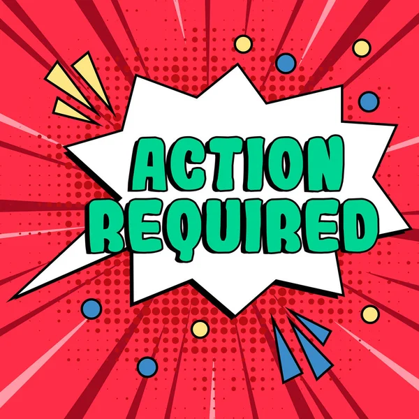 Text Caption Presenting Action Required Business Concept Regard Action Someone — Zdjęcie stockowe