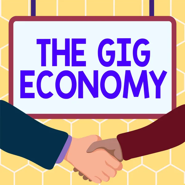 Writing Displaying Text Gig Economy Concept Meaning Market Short Term — Foto Stock