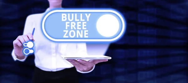 Text showing inspiration Bully Free Zone, Business concept Be respectful to other bullying is not allowed here