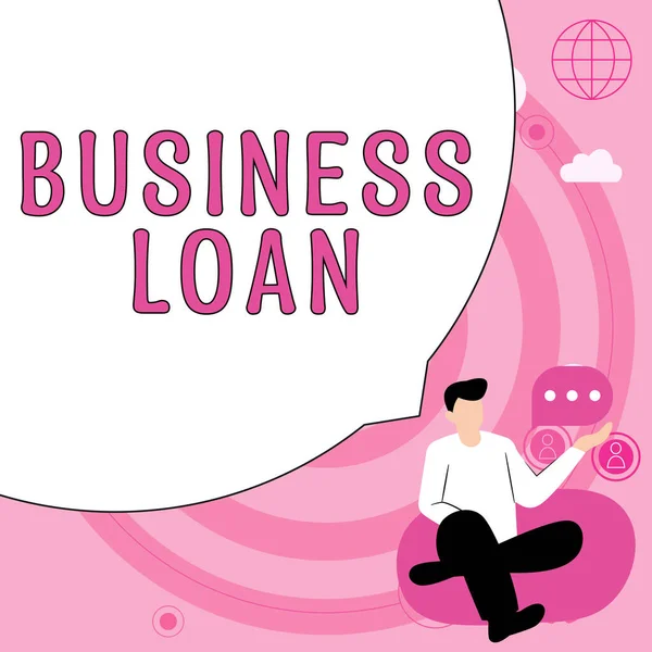 Sign Displaying Business Loan Business Concept Credit Mortgage Financial Assistance — Foto Stock