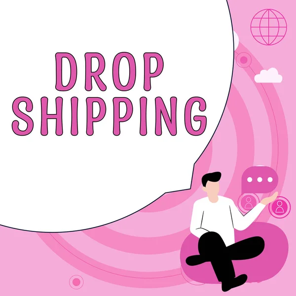 Szöveg Megjelenítése Drop Shipping Internet Concept Send Goods Manufacturer Directly — Stock Fotó