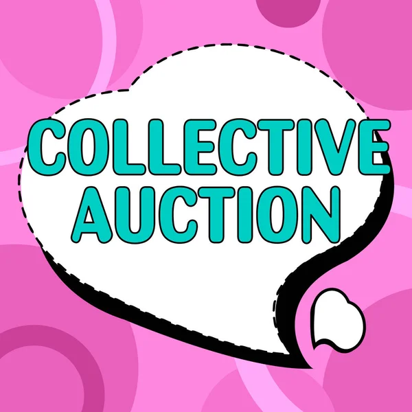 Text Sign Showing Collective Auction Business Showcase Gathering Measuring Information — Stock Photo, Image