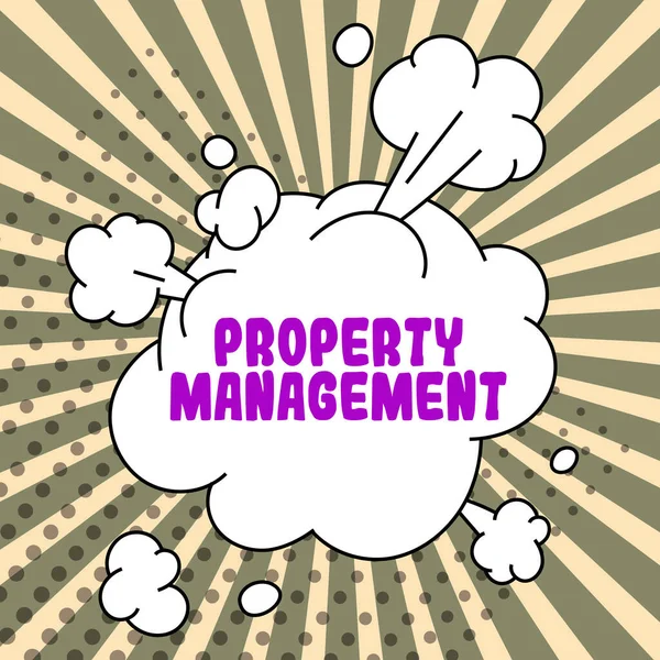 Texto Que Mostra Inspiração Property Management Word Escrito Supervisão Imóveis — Fotografia de Stock