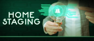 Gayrimenkul piyasasında satılık özel bir konut için el yazısı tabelası Ev Sahneleme, İş Fikri Hazırlama