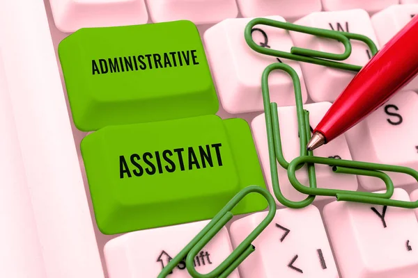 Writing Displaying Text Administrative Assistant Word Written Administration Support Specialist — Zdjęcie stockowe