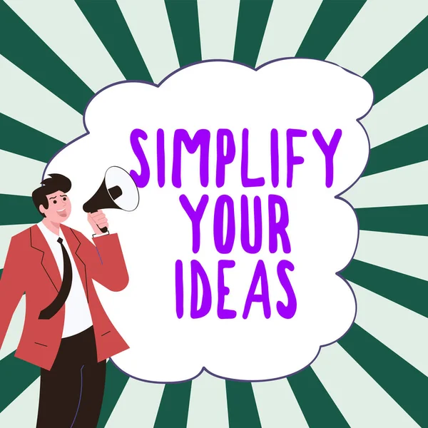 サインを示すインスピレーションアイデアを簡素化し ビジネスアイデアを簡単にするか 基本的な必需品に物事を減らす — ストック写真