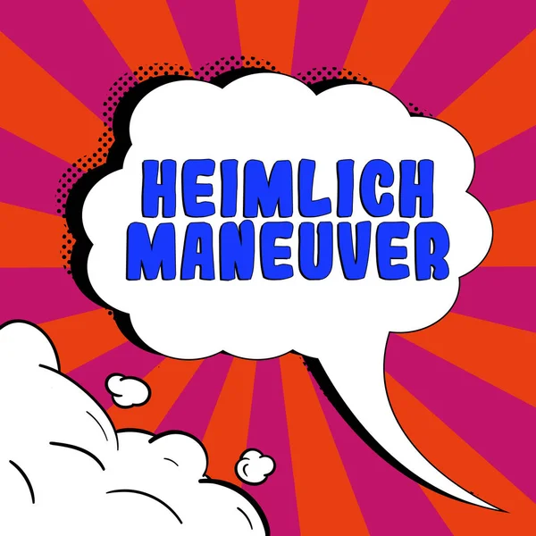 Heimlich Manőver Kijelzése Fulladás Esetén Felfelé Irányuló Nyomás Koncepcionális Alkalmazása — Stock Fotó