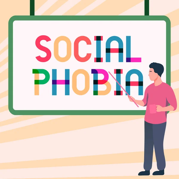 Soziale Phobie Internet Konzept Überwältigende Angst Vor Sozialen Situationen Die — Stockfoto