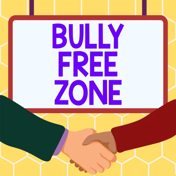Text Sign Showing Bully Free Zone Business Showcase Respectful Other — Foto Stock