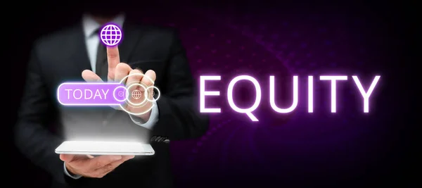 Didascalia Testo Che Presenta Equity Business Mostra Qualità Essere Equa — Foto Stock