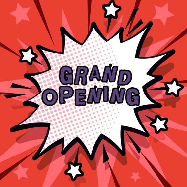 İlham verici Büyük Açılış, Kavramsal Fotoğraf Kurdelesi Yeni İşletme İlk Resmi Gününü Kesiyor