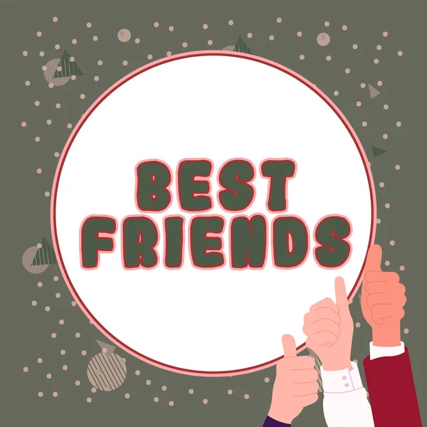 Logga Visar Bästa Vänner Word Skrivet Person Värdesätter Framför Andra — Stockfoto