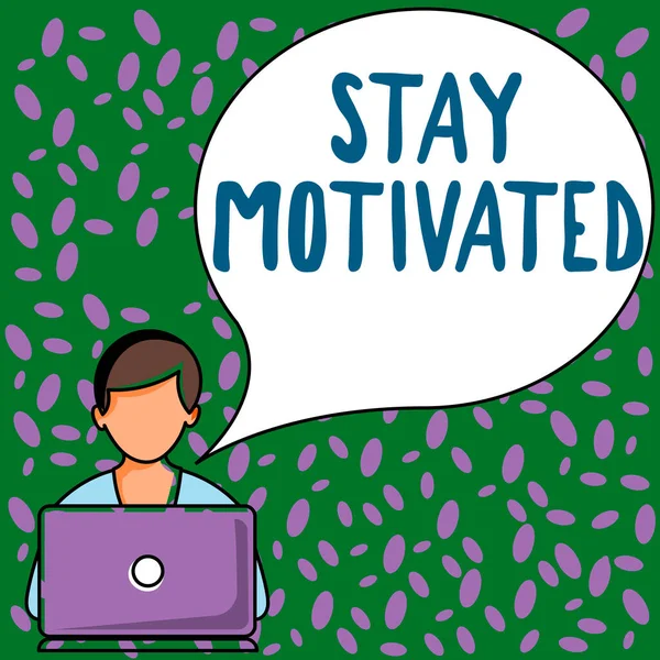 Text Sign Showing Stay Motivated Internet Concept Reward Yourself Every — Stock Photo, Image
