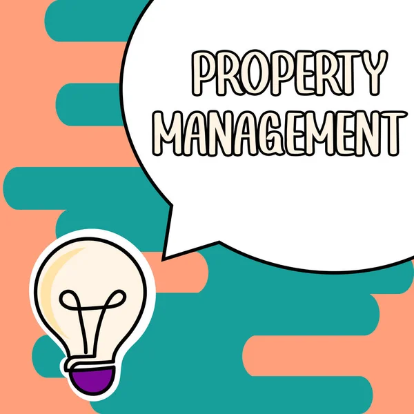 Inspiration showing sign Property Management, Word Written on Overseeing of Real Estate Preserved value of Facility