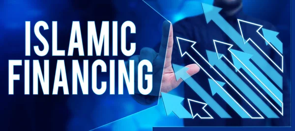 Escrita Mão Texto Islâmico Financiamento Foto Conceitual Atividade Bancária Investimento — Fotografia de Stock
