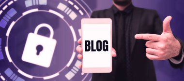 Handwriting text Blog, Internet Concept A regularly updated website web page written in conversational style