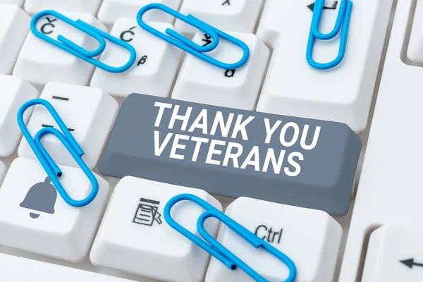 Text caption presenting Thank You Veterans, Business overview Expression of Gratitude Greetings of Appreciation