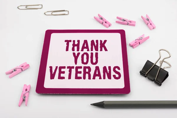 Conceptual display Thank You Veterans, Internet Concept Expression of Gratitude Greetings of Appreciation