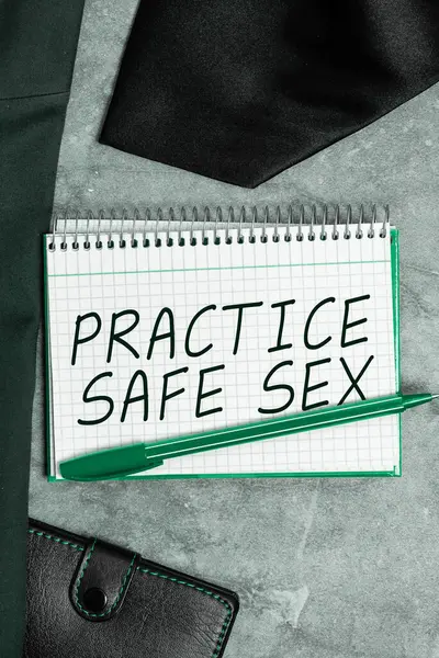 Text Som Visar Inspiration Practice Safe Sex Word Skrivet Samlag — Stockfoto