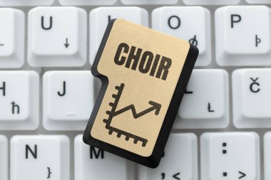 Metin Korosu yazılıyor, şarkı söylemek için düzenlenmiş bir grup için sözcük