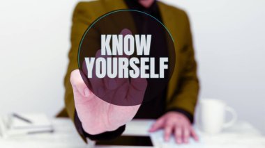 Inspiration showing sign Know Yourself, Internet Concept Find You Understanding Strength and Weaknesses Identity