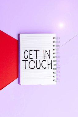 Metin işareti: Get In Touch, Kavramsal Fotoğraf Sabit İletişim Bağlantı Kurma