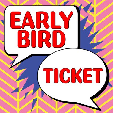 Erkenci Kuş Biletleri, İş Konsepti. Normal fiyatına satışa çıkmadan önce bilet almak.